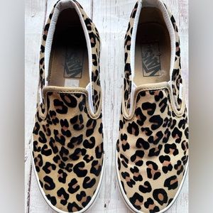 VANS size 7 Leopard  Slip on Skate shoe
